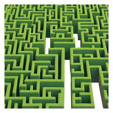 hedge maze with tall green walls sticker