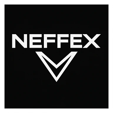 Refine the modern and edgy logo for Neffex group with sharper typography and darker accents sticker