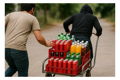 aka-uka ichimlik ortilgan aravani olib qochishyapti orqa tarafdan rakurs yuzi ko'rinmasin sticker