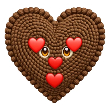 Croshet brown heart sticker