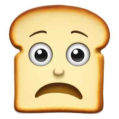 exaggerated sad expression on a sad toast sticker