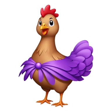 chicken in purple ball dress sticker