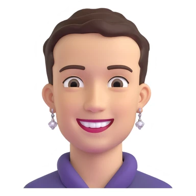 smiling man with earrings, short hair sticker