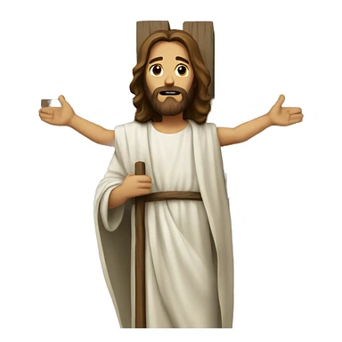 Jesus holding a cross sticker