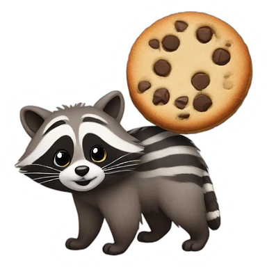 Raccoon and cookie  sticker