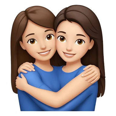 White Brunettes Girl Best friends hug sticker