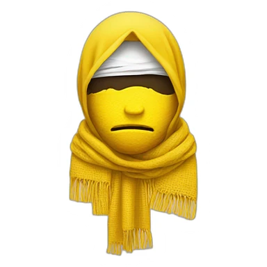 Sad yellow face emoji with shemagh  sticker