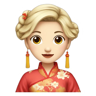 Chinese lady wear Chinese traditional clothes sticker