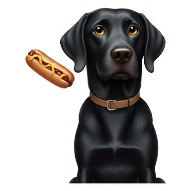 Black lab playing with weiner dog sticker