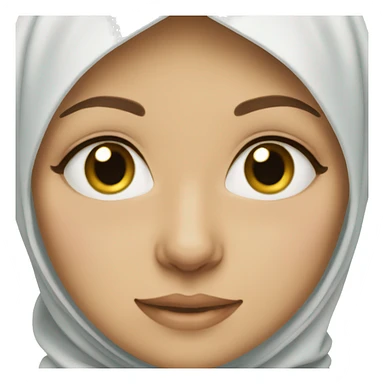 Hijabi with white cat, the cat has on the one eye Blue Eyes and on the other eye Green  sticker
