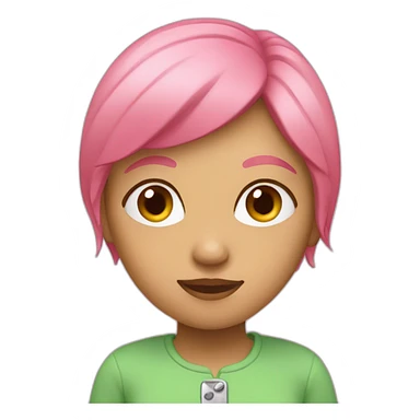 GIRL IN A GREEN FLAT AND PINK CKERT sticker