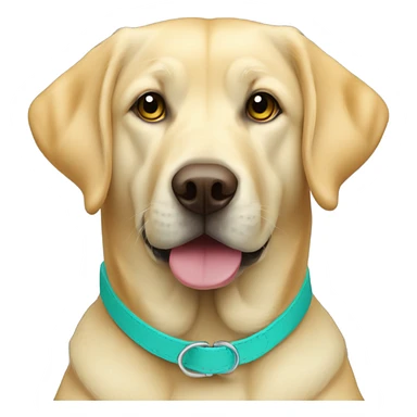 Yellow lab with turquoise collar sticker