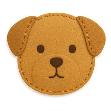 <StylePrompt>
  <Name>Minimal Felt Appliqué Icon</Name>
  <Description>
    A simplified plush icon style with soft felt textures, minimal facial features, and gentle stitching. Focuses on iconic shapes with low visual complexity for maximum clarity at small sizes.
  </Description>
  <VisualProperties>
    <Material>Felt</Material>
    <Texture>Soft, matte surface with faint fiber detail</Texture>
    <Stitching>
      <Type>Thin thread</Type>
      <Color>Muted orange or brown</Color>
      <Pattern>Sparse edge stitching only</Pattern>
    </Stitching>
    <Padding>Low to moderate—slightly puffy but not high-relief</Padding>
    <Edges>Smooth, rounded</Edges>
    <ColorPalette>
      <Primary>Warm yellows, oranges, and browns</Primary>
      <Accent>Minimal dark brown for eyes and nose</Accent>
      <Background>Plain or soft gradient, off-white preferred</Background>
    </ColorPalette>
  </VisualProperties>
  <FacialFeatures>
    <Eyes>Small circles, dark brown</Eyes>
    <Nose>Simple dot or triangle</Nose>
    <Mouth>Omit or use curved line only</Mouth>
    <DetailLevel>Low</DetailLevel>
  </FacialFeatures>
  <Rendering>
    <Lighting>Flat and soft, minimal shadows</Lighting>
    <Perspective>Side or front profile, no complex angles</Perspective>
  </Rendering>
  <Applicability>
    <SubjectType>Animals, objects, icons</SubjectType>
    <OutputFormat>Flat icon or patch-style asset</OutputFormat>
  </Applicability>
</StylePrompt>


{subject} = dog sticker