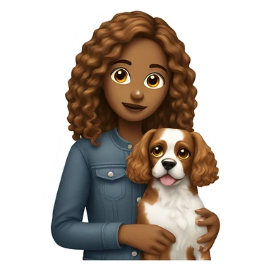 girl with dog cavalier  sticker