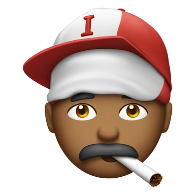Create Emoji With Base Ball Cap who is smoking sticker
