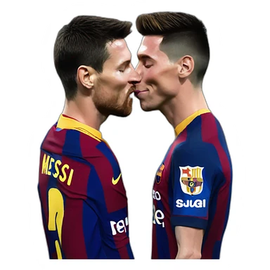 Ronaldo kiss messi sticker