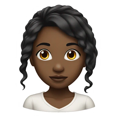 A black girl with long eyelashes and long black hair sticker