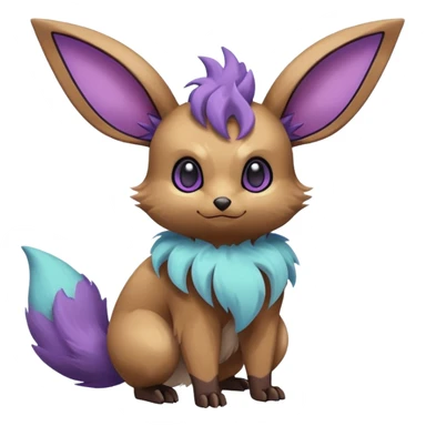 Rare exotic cute epic aestheti-Eevee-Noibat-species-Fakemon-hybrid-creature, with markings, full body sticker