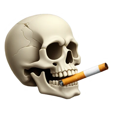 skull with cigarette sticker