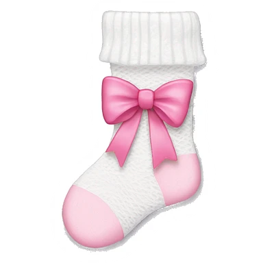 White socks with pink lace and bow sticker