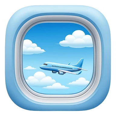 Light blue plane window, sky view sticker