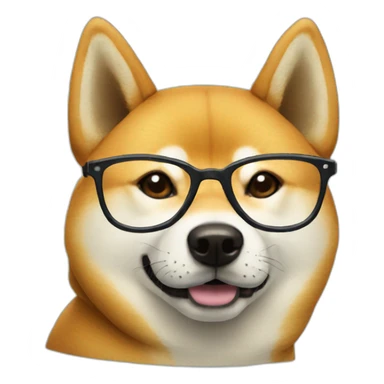 old shiba inu with glasses sticker