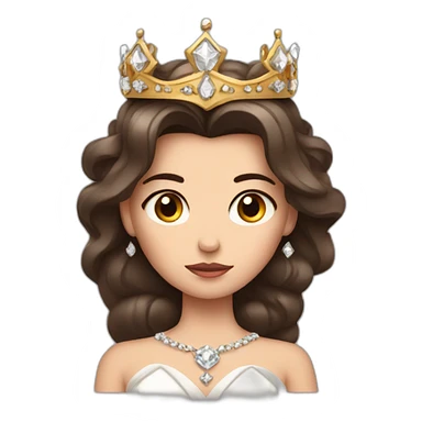 grumpy brunette princess with a big crown with diamonds sticker