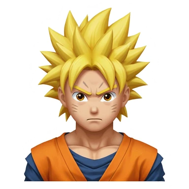 fais goku avec un melange de naruto sticker