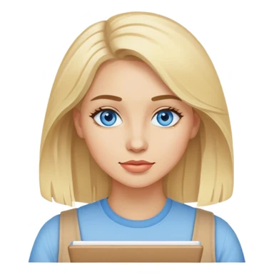 Blonde hair blue eyed, light skinned woman artist sticker