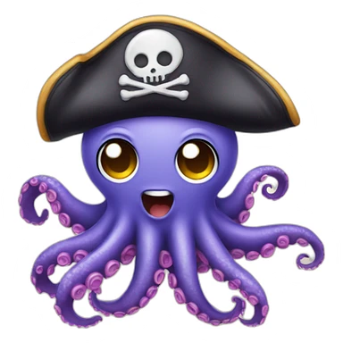 pirate cute octopus sticker