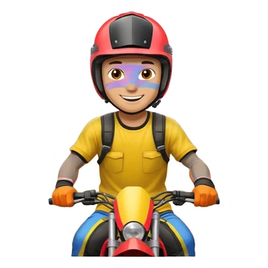 guy on dirtbike smiling for camera sticker