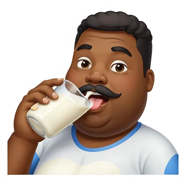 Fat black guy chugging milk sticker