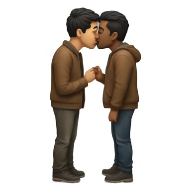two men kissing sticker