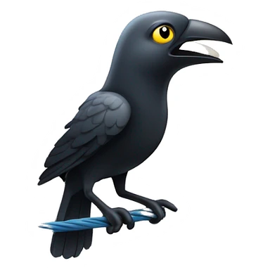 un corbeau sur un perché sur un cable éléctrique sticker