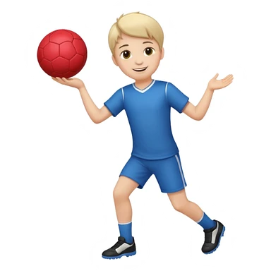 Boy with a ball in his hand full body sticker