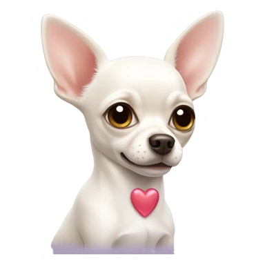 White Chihuahua with a heart sticker