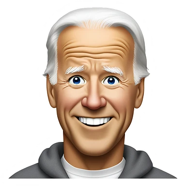 Joe Biden wearing an oversized sweatshirt that has printed on it, “I answered all the questions”.   There is a gold star above and to the right of the words sand underneath it are the words , “ good job” in cursive font.  sticker