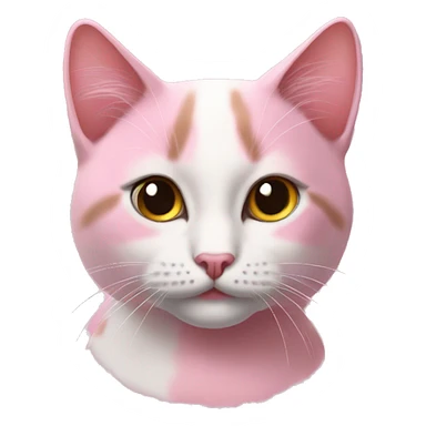 pembe kalpli gözlü kedi sticker