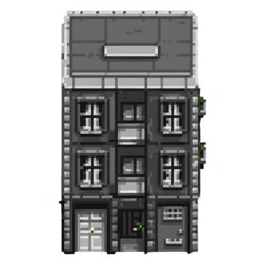 small apartment building symbolizing lodging sticker