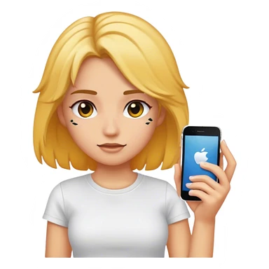 A girl with Iphon sticker