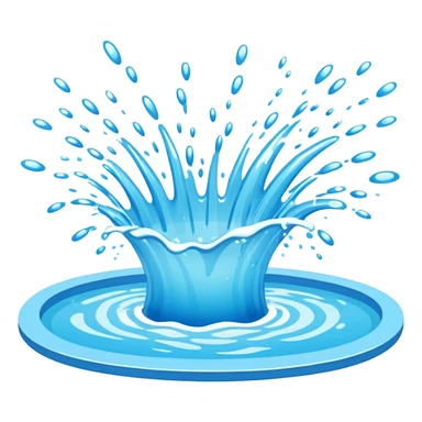 chaotic water splash from jumping into swimming pool sticker