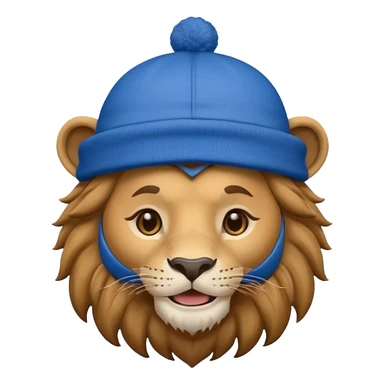 lion with blue hat and jersey sticker