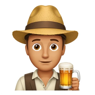 man and beer sticker