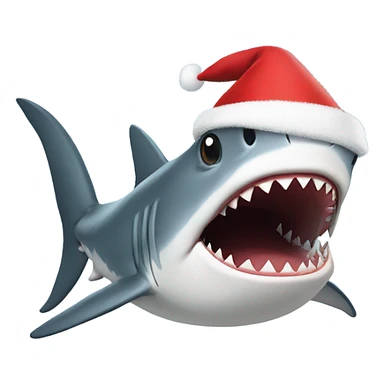 Shark with a Santa hat sticker