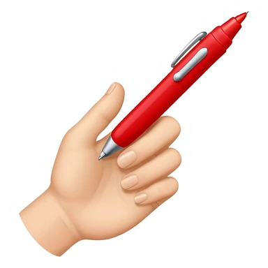 рука телесного цвета что то пишет красной ручкой sticker