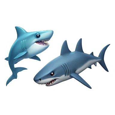 Shark and dinosaur sticker