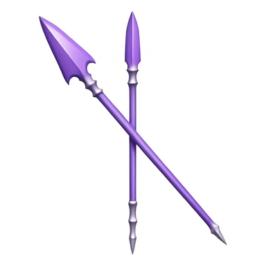 thin purple spear made of bone pointed straight up  sticker