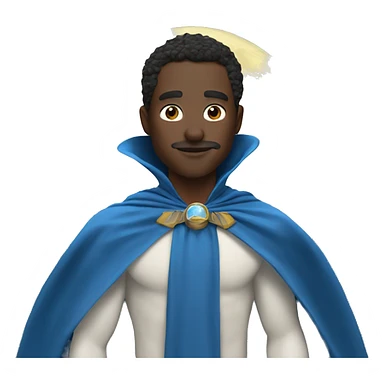 blue moon wearing a cape sticker