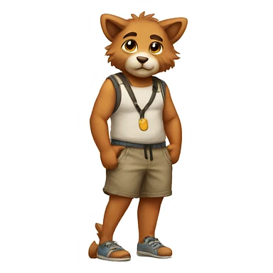 A furry in shorts sticker