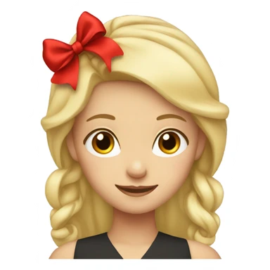 Blonde girl with red bow in hair  sticker